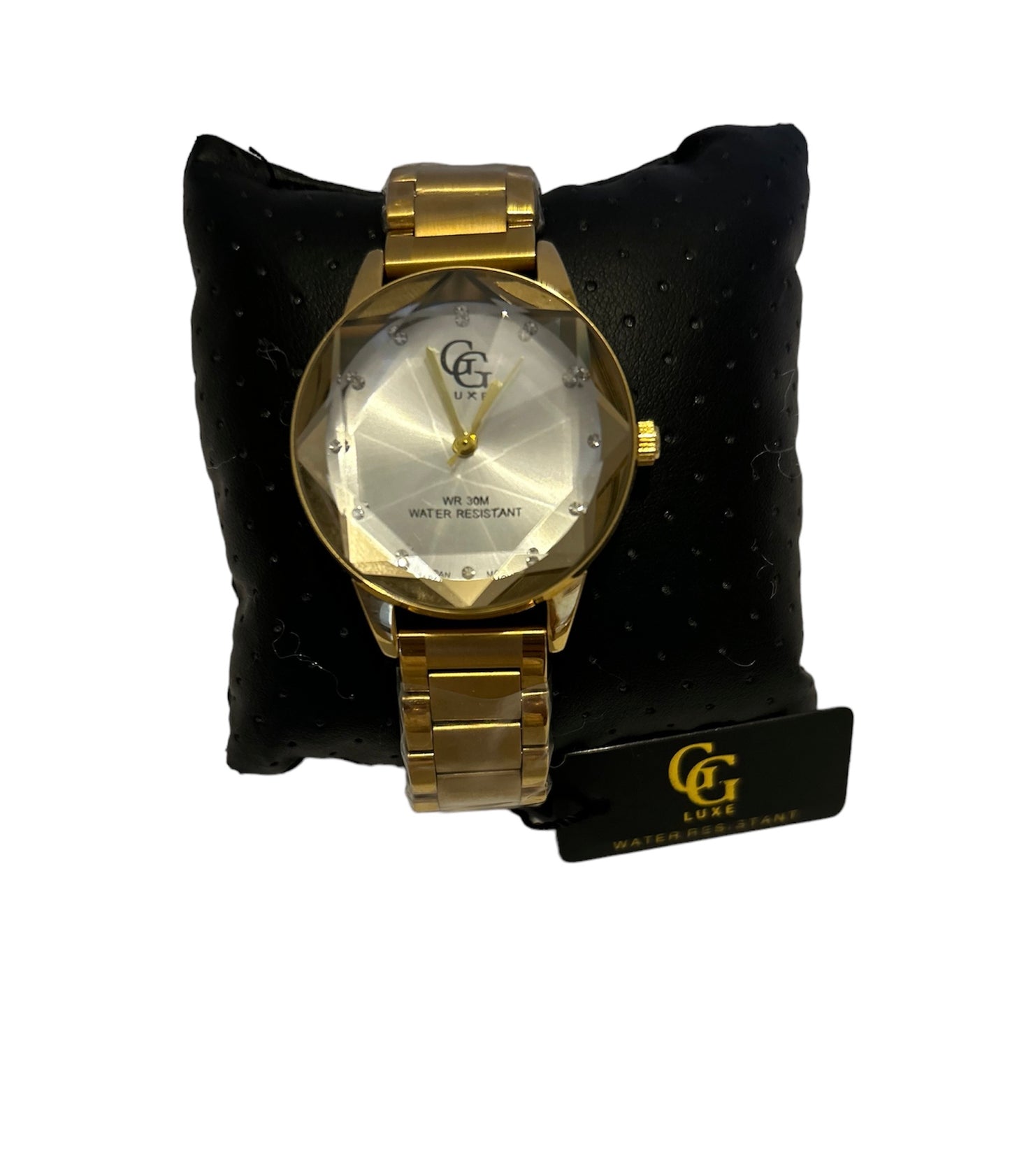 Montre GG luxe Bracelet Doré acier inoxydable Fond blanche