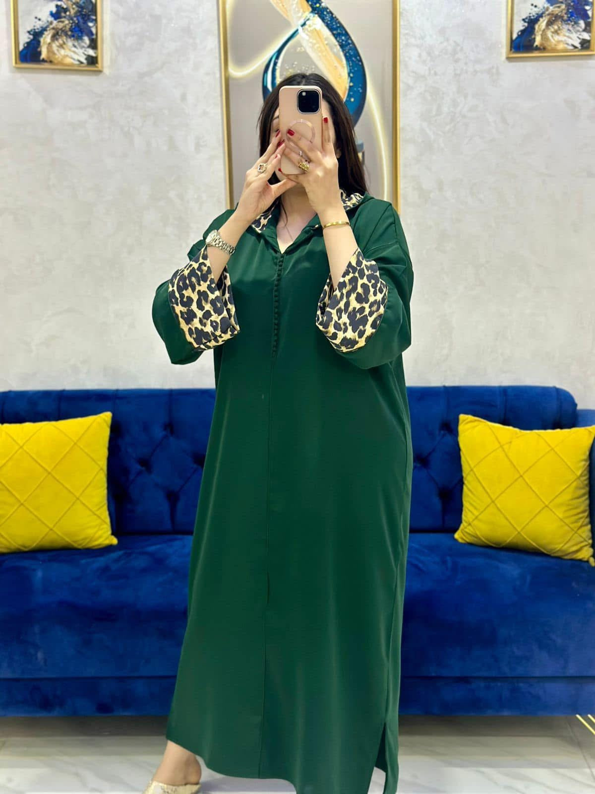 Nouveau modèle jellaba touche léopard