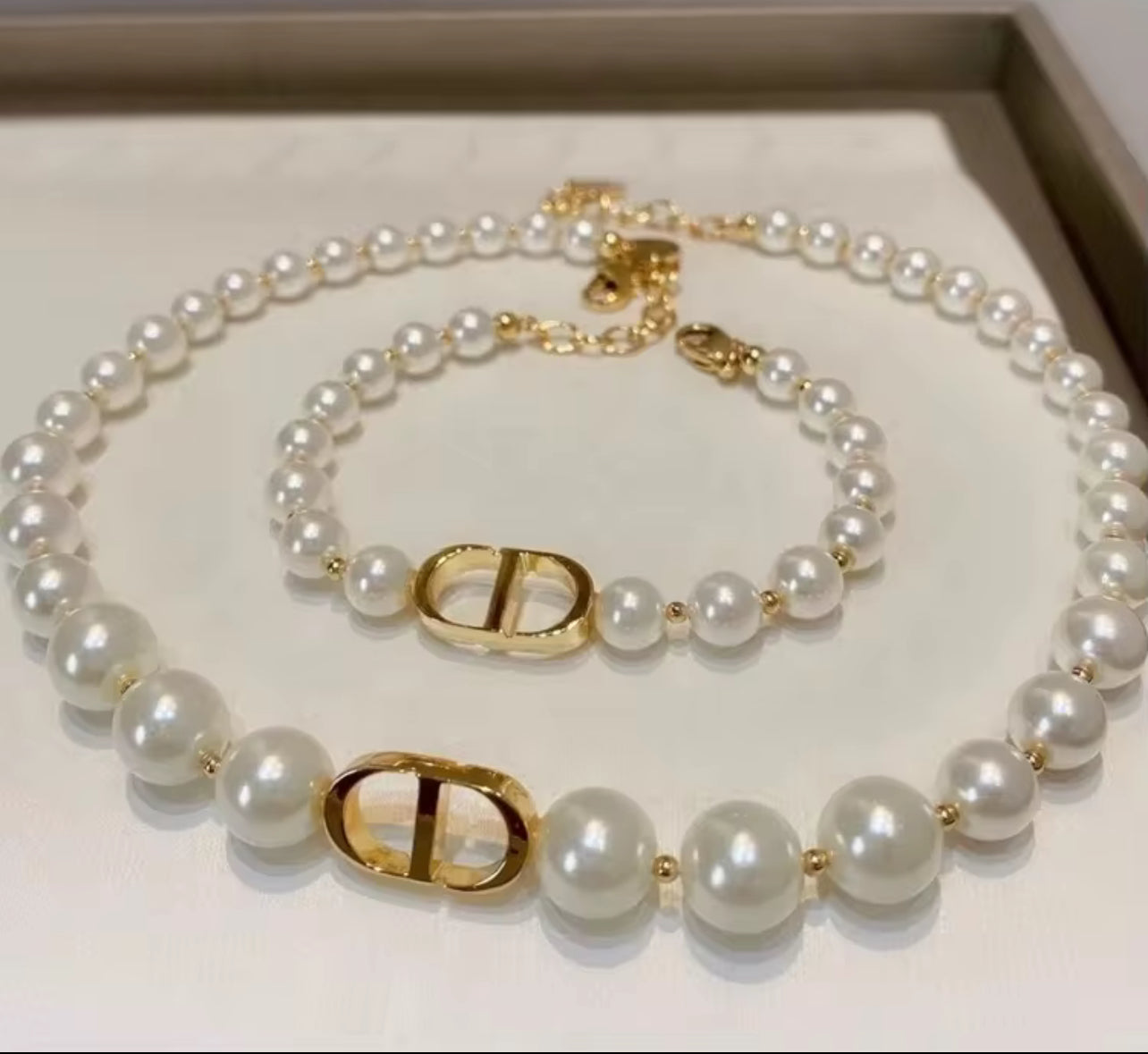 Parure ᗡD Luxe Multi Perles d'imitation Blanches