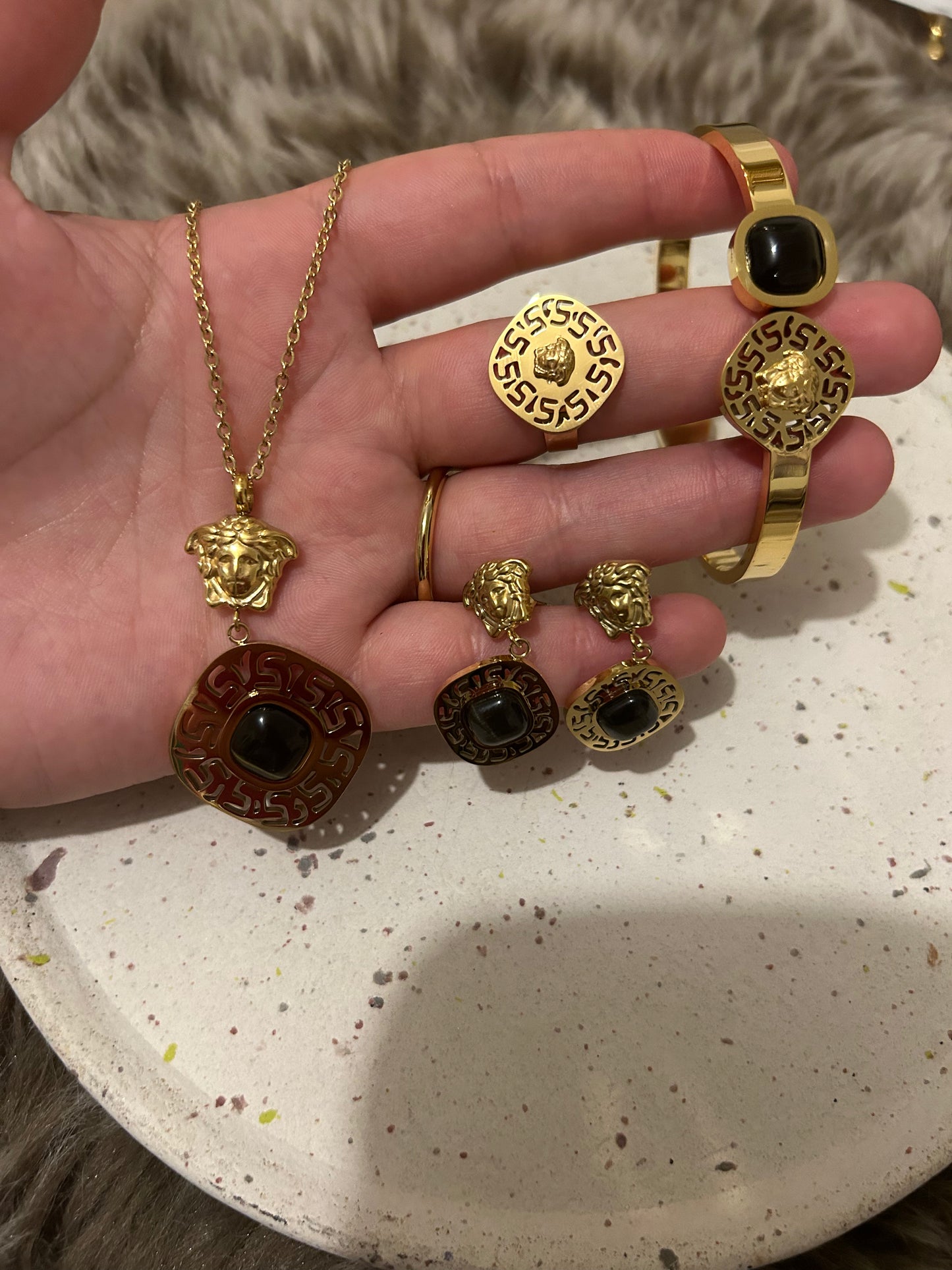Ensemble 3 pièces + la bague 💍 cadeau 🎁 acier inoxydable