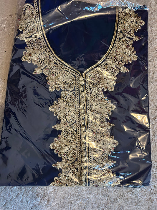 Caftan bleu très classe haute qualité