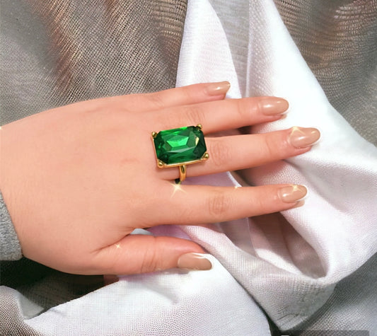 Bague grosse vert