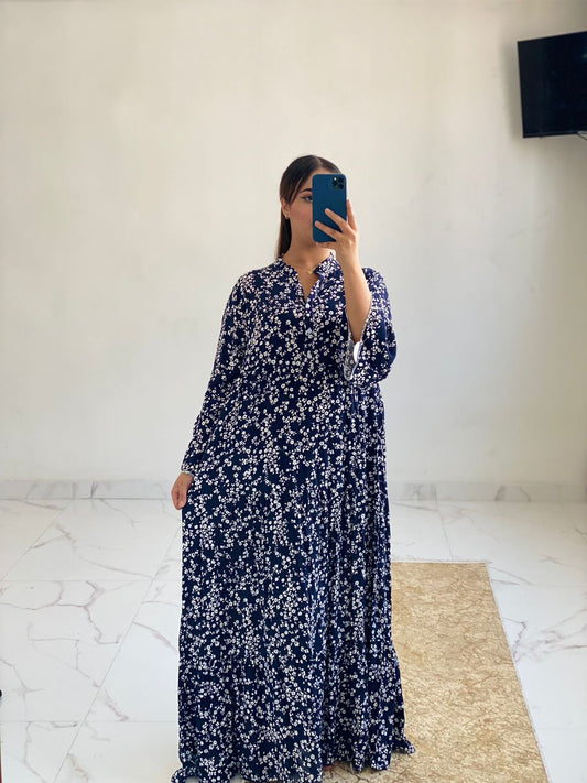 Robe longue bleu marine