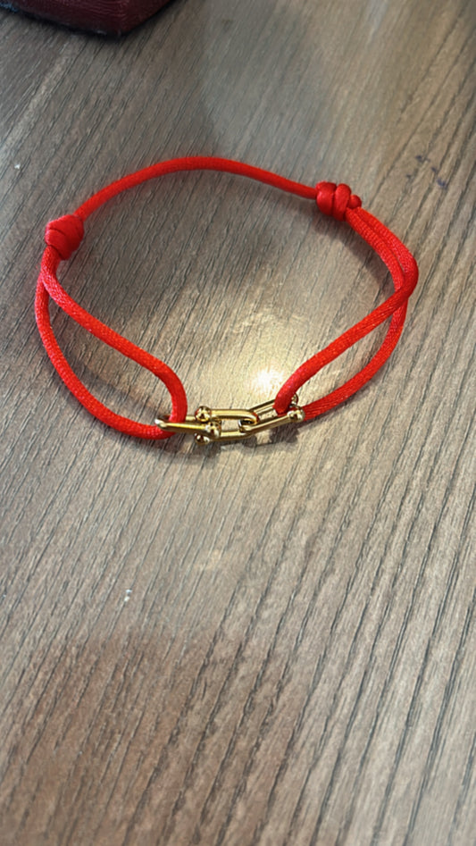 💥bracelet cordon à maillons dorés croisés