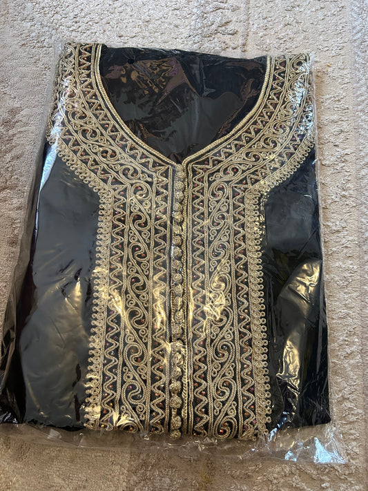 Caftan noir très classe haute qualité